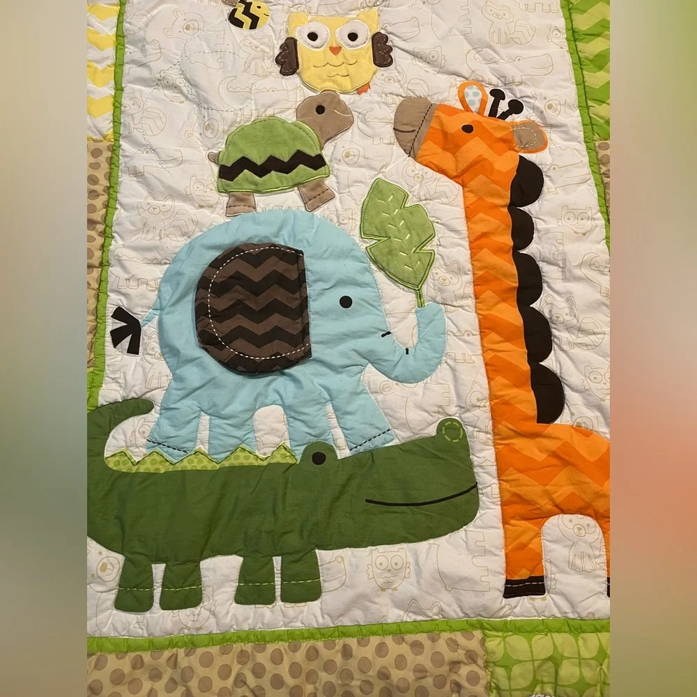 Circo 2pz Jungle Friends‎ Baby Quilt - Green, Orange, Blue